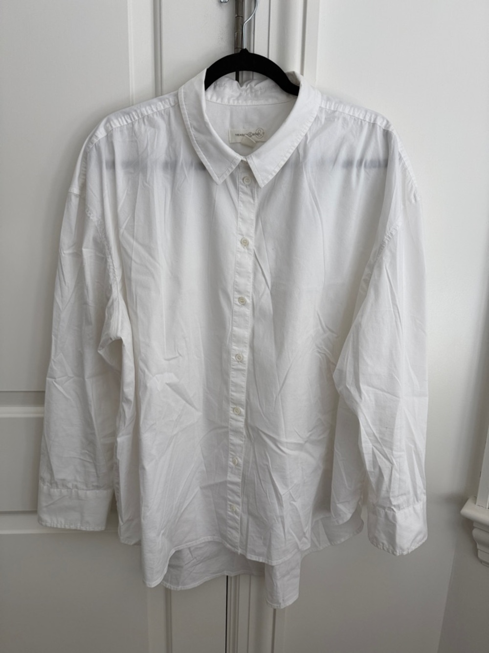 Treasure & Bond White Oversized Button-Down Shirt Size XXL